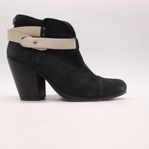 Rag & Bone Harrow Ankle Boots Booties Shoes Women's 38 Black Suede Zip Up